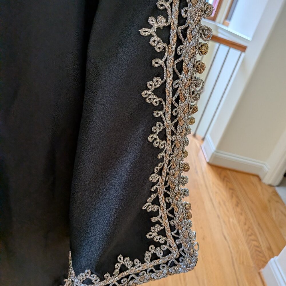 Stunning Elegant Egyptian Dress/ Coat with Ornate Gold & Silver Embellishment - Picture 6 of 9